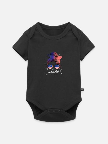 Malaysia - Baby Premium Kurzarmbody - Schwarz
