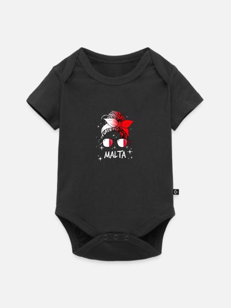 Malta - Baby Premium Kurzarmbody - Schwarz