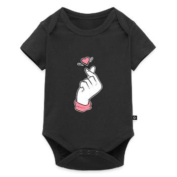Cute Heart Kpop Fan ou poison coréen - Body à manches courtes Premium Bébé - noir - Devant