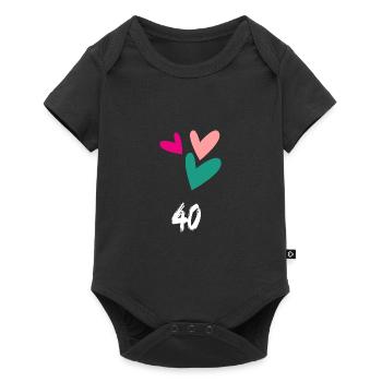 40. 40 ANS. 40e ANNIVERSAIRE. ANNIVERSAIRE 40 ANS. - Body à manches courtes Premium Bébé - noir - Devant