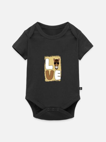Reiten Pferd - Baby Premium Kurzarmbody - Schwarz