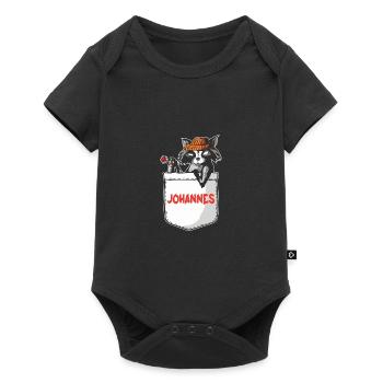 Raccoon Johannes - Baby Premium short-sleeve bodysuit - black - Front