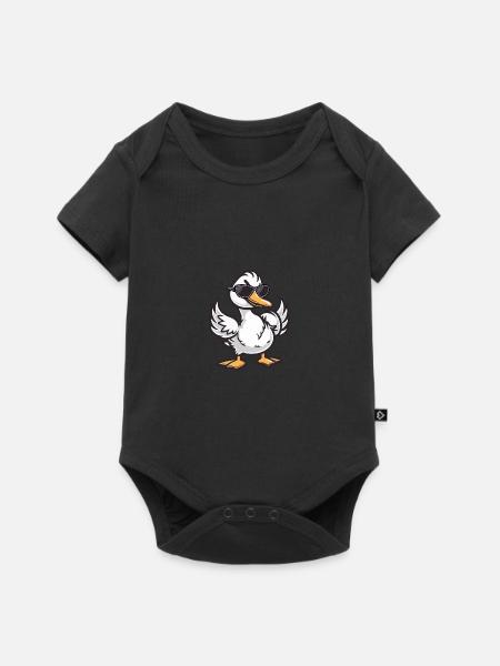 Gans Cool Tier - Baby Premium Kurzarmbody - Schwarz