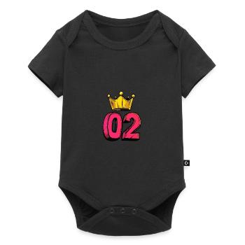 Jersey à 2 chiffres Couronne - Body à manches courtes Premium Bébé - noir - Devant