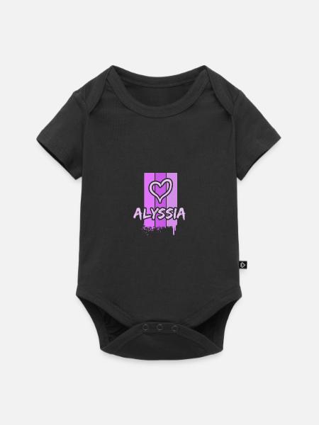Geschenk für Alyssia - Baby Premium Kurzarmbody - Schwarz