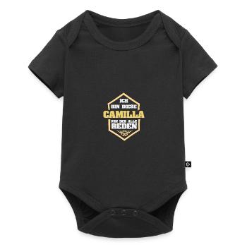 Camilla - Baby Premium Kurzarmbody - Schwarz - Vorne