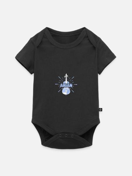 Geschenk für Arian - Baby Premium Kurzarmbody - Schwarz