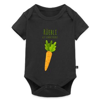 Rüebli git schöni Büebli - Schweizer Mundart - Baby Premium Kurzarmbody - Schwarz - Vorne