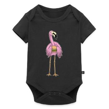 Flamingo Cheeseburger - Baby Premium short-sleeve bodysuit - black - Front