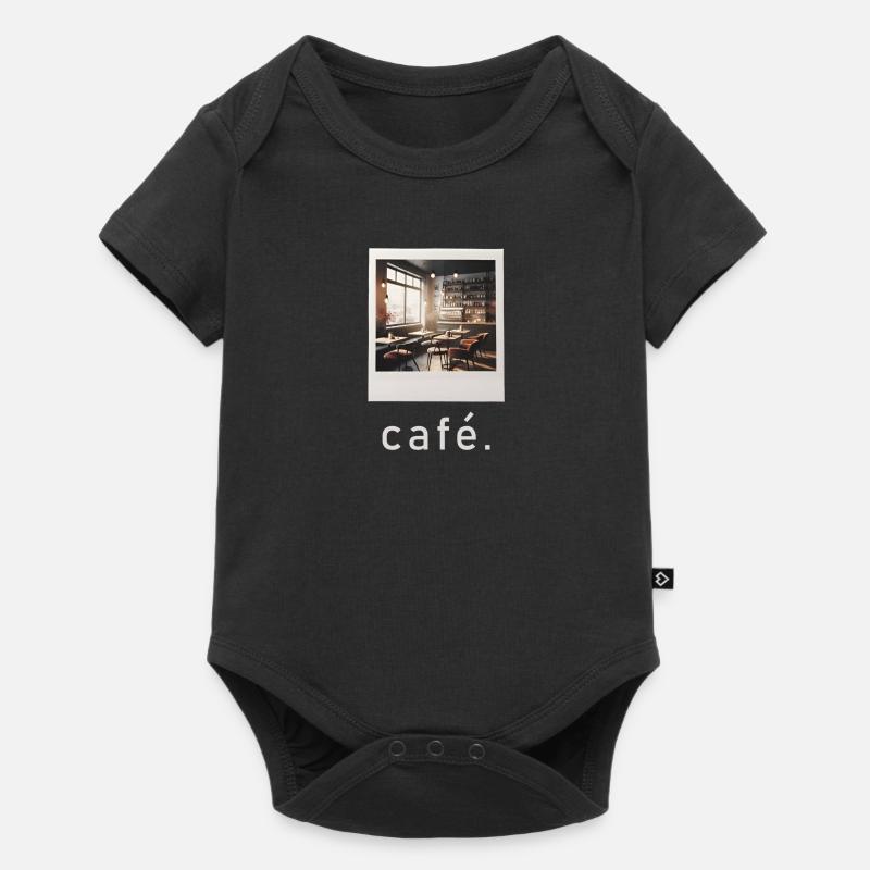 Café Vibe Rétro Photo - Body à manches courtes Premium Bébé - noir
