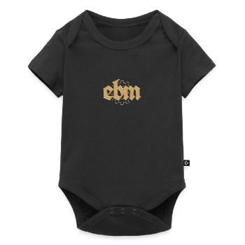 EBM Electronic Body Music mit Zahnrad Goldlook - Baby Premium Kurzarmbody - Schwarz - Vorne