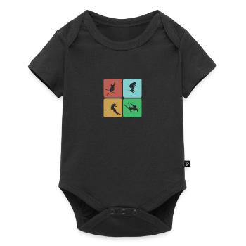 Skiing Ski Motif for Skier Skier - Baby Premium short-sleeve bodysuit - black - Front