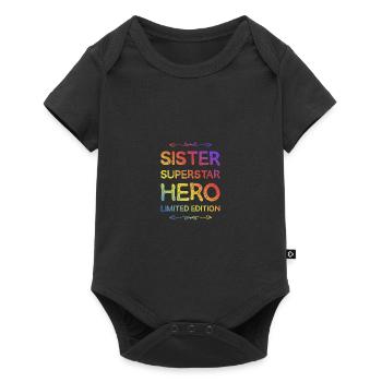 Best Sister Heroine Saying - Baby Premium short-sleeve bodysuit - black - Front