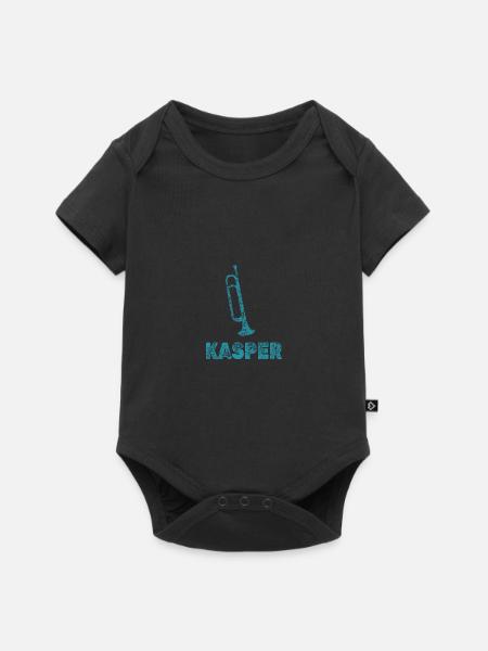 Kasper als Blasmusik - Baby Premium Kurzarmbody - Schwarz