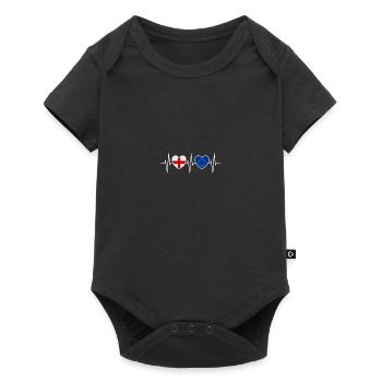 England and European Union EU Flag Flags - Baby Premium short-sleeve bodysuit - black - Front