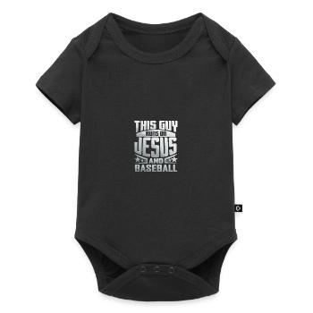 Ce gars court sur Jésus et le baseball - Body à manches courtes Premium Bébé - noir - Devant