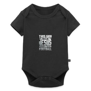 This Guy Runs On Jesus And Football - Baby Premium short-sleeve bodysuit - black - Front