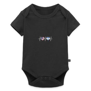 Drapeaux des États-Unis et d’Israël drapeaux israéliens - Body à manches courtes Premium Bébé - noir - Devant