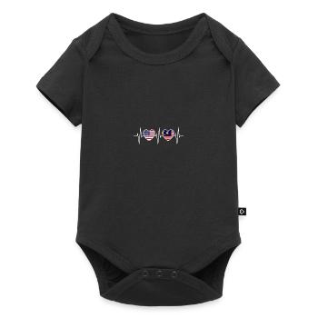 Drapeaux des États-Unis et de la Malaisie Drapeau malaisien - Body à manches courtes Premium Bébé - noir - Devant