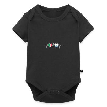 Italie et Saint-Marin Drapeaux saint-marinais - Body à manches courtes Premium Bébé - noir - Devant