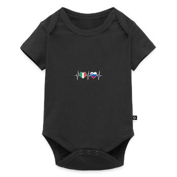 Italie et Slovénie Drapeau slovène Drapeaux - Body à manches courtes Premium Bébé - noir - Devant