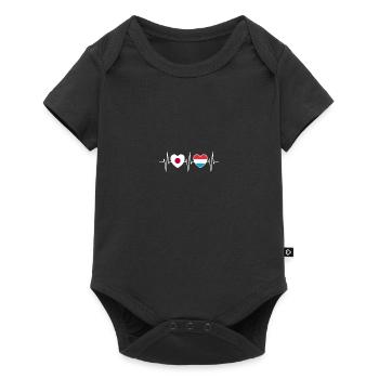 Japon et Luxembourg Drapeau luxembourgeois Drapeaux - Body à manches courtes Premium Bébé - noir - Devant