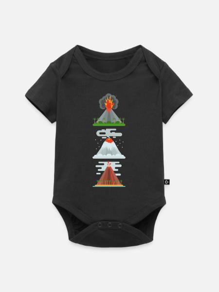Vulkan Vulkane Vulkanliebhaber Shirt lustig Vulkan - Baby Premium Kurzarmbody - Schwarz