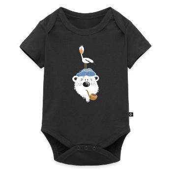 Ours polaire mignon - Body à manches courtes Premium Bébé - noir - Devant
