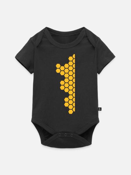 Honeycombs Pattern - Baby Premium Kurzarmbody - Schwarz