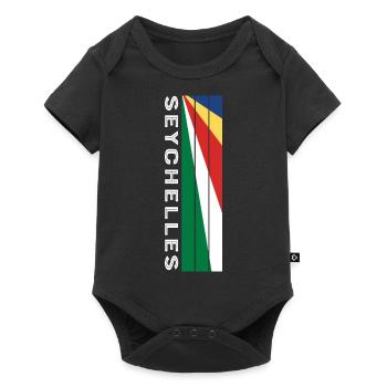 Seychellen Landesfarbe in Streifen - Baby Premium Kurzarmbody - Schwarz - Vorne