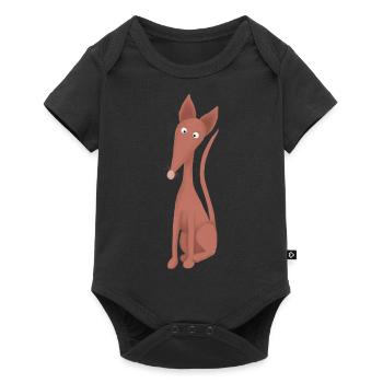 Podenco sitzend - Baby Premium Kurzarmbody - Schwarz - Vorne