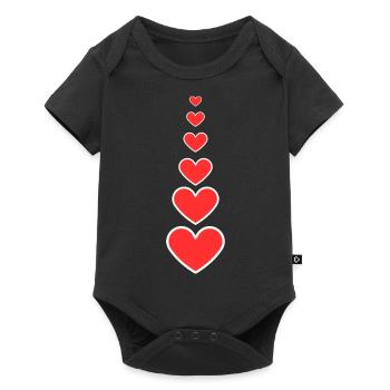 Red Hearts - Baby Premium short-sleeve bodysuit - black - Front