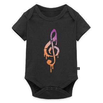 Chute de couleur de la clé de musique - musique de clé de sol - Body à manches courtes Premium Bébé - noir - Devant