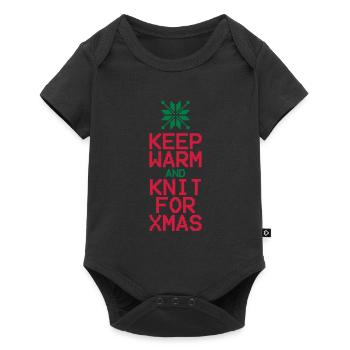 Keep Warm and Knit for Xmas - Baby Premium short-sleeve bodysuit - black - Front