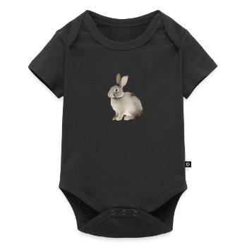 Rabbit with a plain background - Baby Premium short-sleeve bodysuit - black - Front