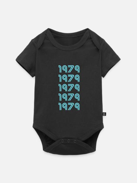 Jahreszahl 1979 - Baby Premium Kurzarmbody - Schwarz