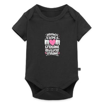 Happiness Is Being A Mom And Great Grandma - Baby Premium short-sleeve bodysuit - black - Front