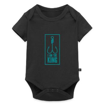 Angler Angelhaken Angelrute Sportfischer - Baby Premium Kurzarmbody - Schwarz - Vorne