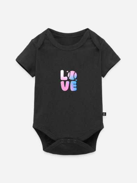 Baseballspieler Baseball - Baby Premium Kurzarmbody - Schwarz
