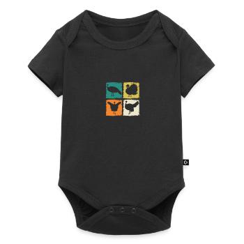 Chickens Rooster Turkey - Baby Premium short-sleeve bodysuit - black - Front