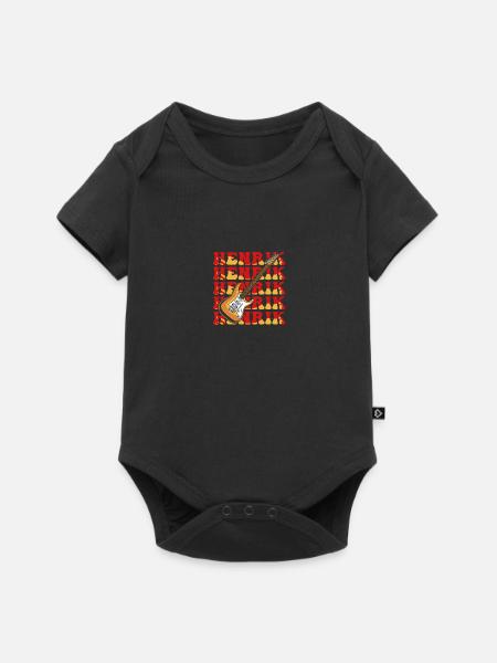 Henrik - Baby Premium Kurzarmbody - Schwarz