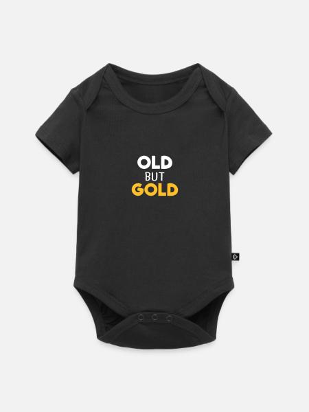 old but gold - Baby Premium Kurzarmbody - Schwarz