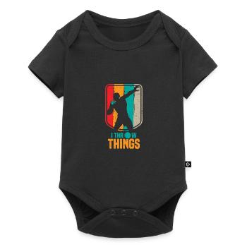 lancer du poids - Body à manches courtes Premium Bébé - noir - Devant