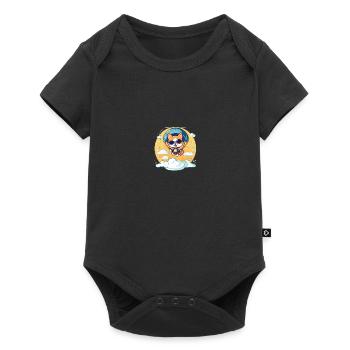 Dog Shiba Inu Adventure Parachute Jump - Baby Premium short-sleeve bodysuit - black - Front