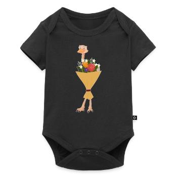 Bouquet - Bouquet with ostrich bird - Baby Premium short-sleeve bodysuit - black - Front