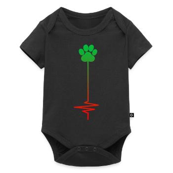 Dog Paw Print Heartbeat Love Dogs - Baby Premium short-sleeve bodysuit - black - Front
