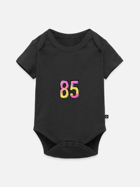 85 Zahl Comic - Baby Premium Kurzarmbody - Schwarz