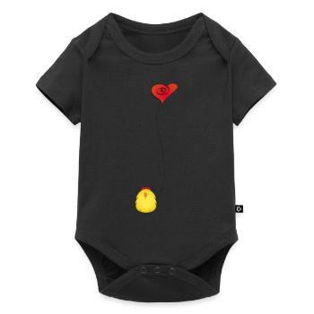 Niedliches Huhn in der Liebe-Geschenk-Idee - Baby Premium Kurzarmbody - Schwarz - Vorne