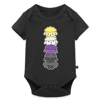 Nichtbinäres Flaggenschaf-Design für stolze Enbys - Baby Premium Kurzarmbody - Schwarz - Vorne