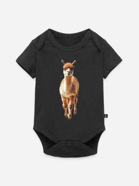 Alpaka - Baby Premium Kurzarmbody - Schwarz